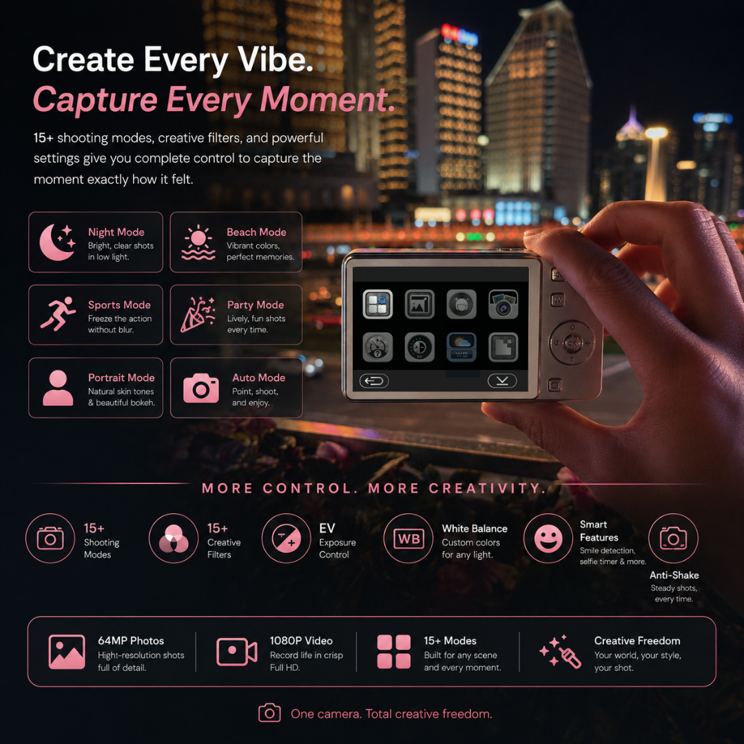 PixoraCam™ - Sliding Digital Camera
